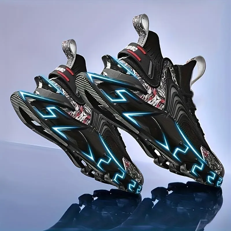 Mens Fashion Lace-Up Sneakers | Casual Athletic Shoes with Solid Color Design, Breathable Fabric Upper & Mesh Lining, All-Season Rubber Sole Sports Footwear
