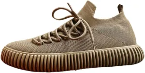 Men's Fashion Woven Breathable Elastic Socks Shoes, Comfortable Non-Slip Thickened Sole Casual Sneakers for Outdoor Activities