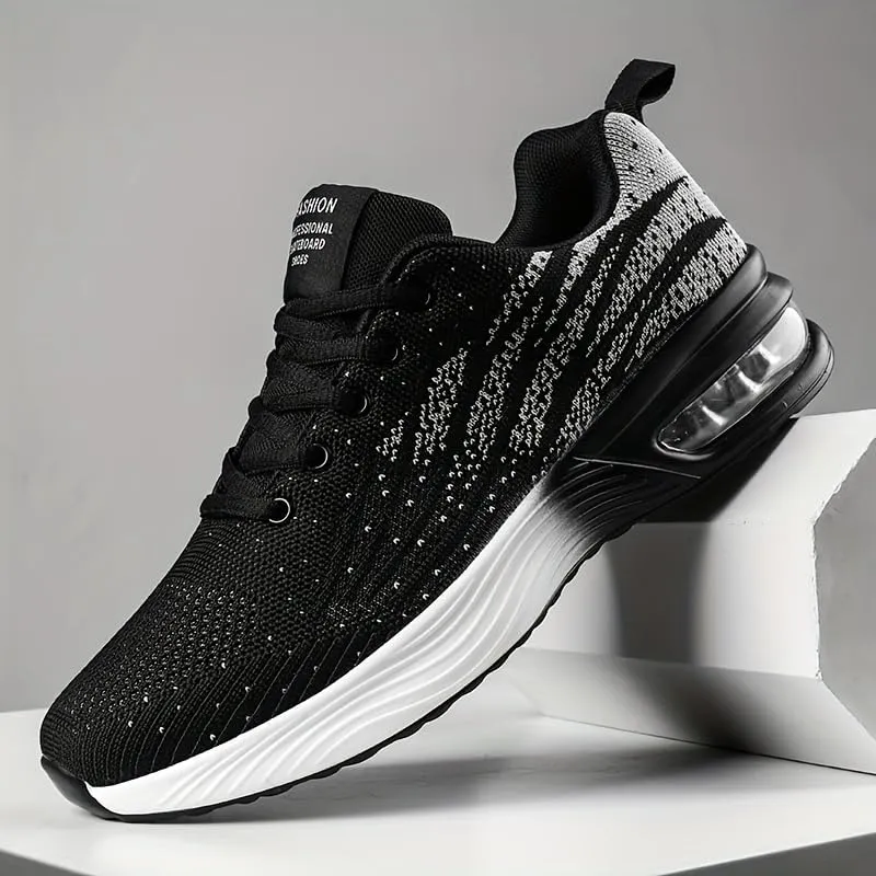 Men's Gradient Blue/Black High-Top Athletic Sneakers - Breathable Fabric Workout Shoes with Durable Rubber Sole for Running, Basketball & Sports