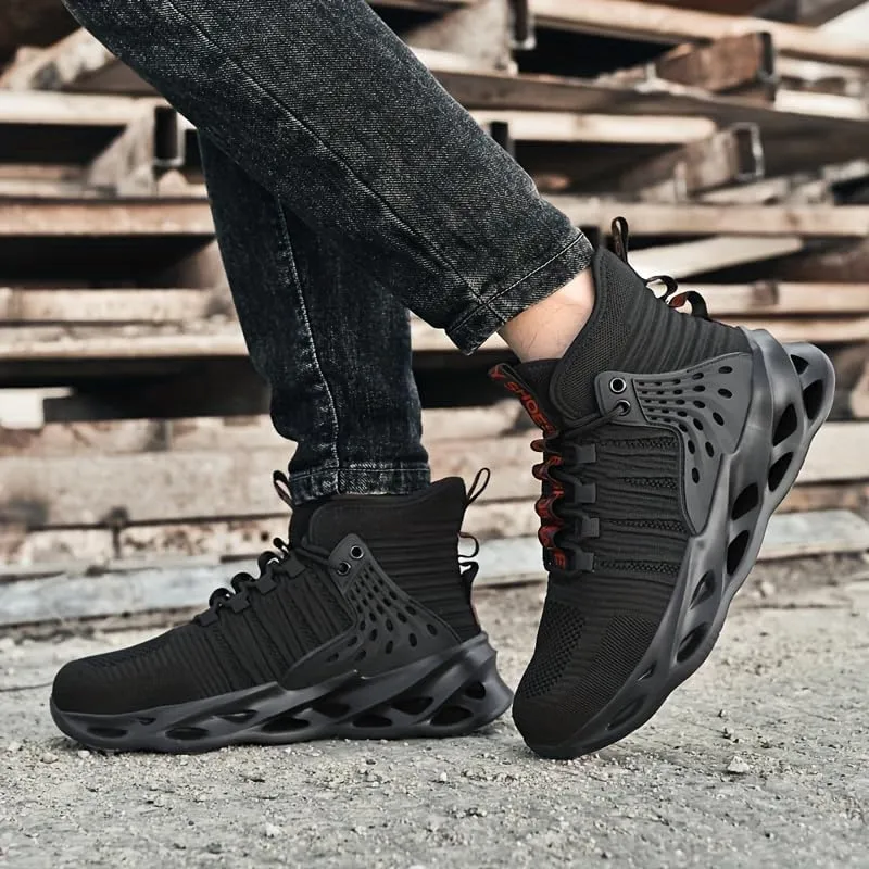 Men's high-top lace-up Sports Shoes - Durable and Breathable Fabric, Lightweight Sole, All-Season Suitable for Both Casual and Formal wear, Comfortable Daily Shoes, Reinforced Shoe Design