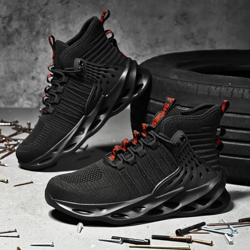 Men's high-top lace-up Sports Shoes - Durable and Breathable Fabric, Lightweight Sole, All-Season Suitable for Both Casual and Formal wear, Comfortable Daily Shoes, Reinforced Shoe Design