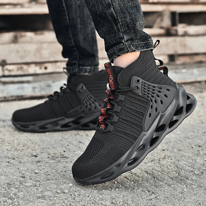Men's high-top lace-up Sports Shoes - Durable and Breathable Fabric, Lightweight Sole, All-Season Suitable for Both Casual and Formal wear, Comfortable Daily Shoes, Reinforced Shoe Design