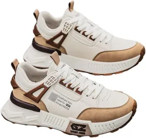 Mens Lightweight Breathable Sneakers  Low-Top Gym Shoes with Mesh & PU Upper, Cushioned Rubber Sole, Comfort Fabric Lining | Modern Athletic Footwear