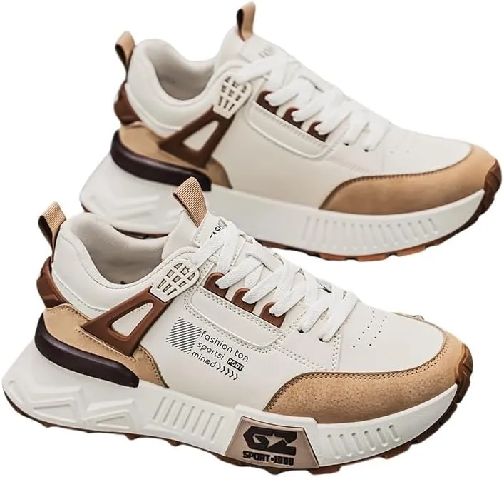 Mens Lightweight Breathable Sneakers  Low-Top Gym Shoes with Mesh & PU Upper, Cushioned Rubber Sole, Comfort Fabric Lining | Modern Athletic Footwear