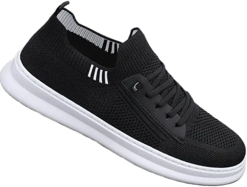 Men's mid-top Casual wear Shoes - Breathable Fabric Upper, Shock-Absorbing Rubber Sole, Combining Daily Comfort and Style, with one Foot