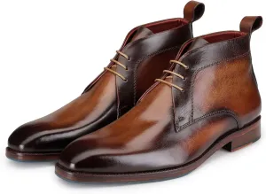 Men??s Modern Classic Calfskin Leather Chukka Boots