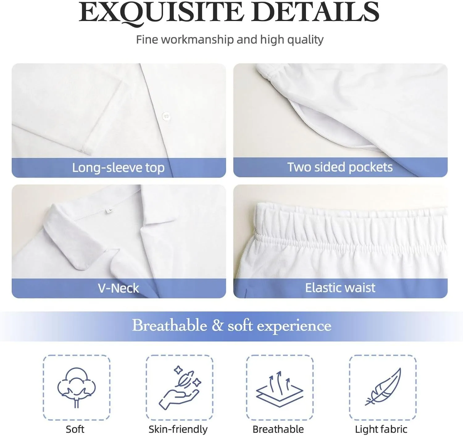 Mens Pajamas Set, Classic Floral Blue Skate Shoes Long Sleeve Soft Sleepwear Comfy Loungewear Mens Pjs Sets