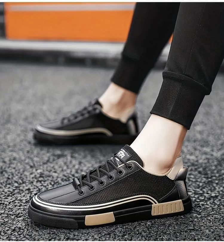 Men's Slip-On Casual Sneakers - Breathable Mesh Upper Durable Rubber Sole, Comfortable Fabric Insole for Everyday Wear