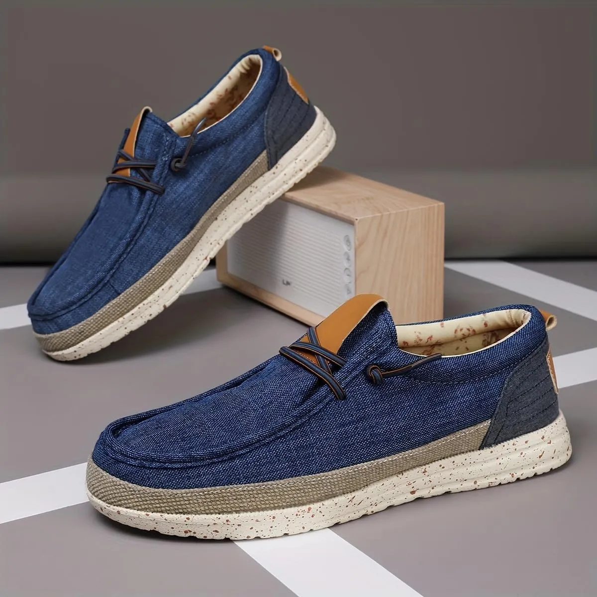 Men's Slip-On Loafers-Breathable Fabric Upper & EVA Cushioned Sole for All-Season Comfort - Casual to Business Casual Shoes