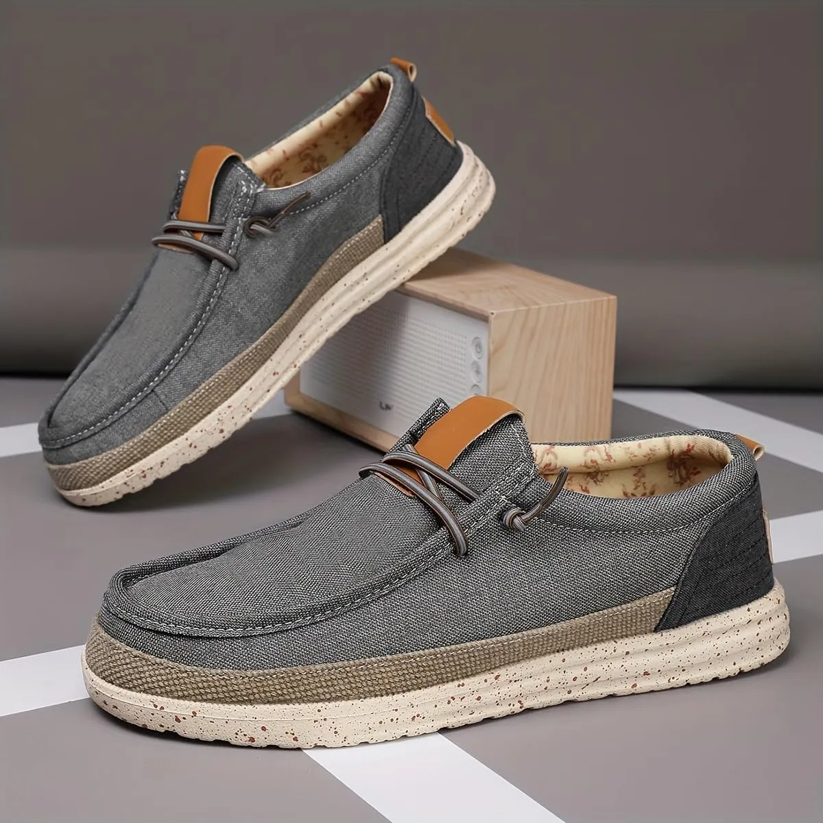 Men's Slip-On Loafers-Breathable Fabric Upper & EVA Cushioned Sole for All-Season Comfort - Casual to Business Casual Shoes
