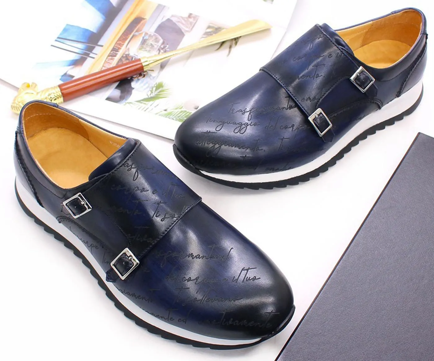 Mens Sneakers Slip On Loafers Casual Shoes Fashion Comfort Walking Shoes Modern Breathable Genunie Leather Flat Running Shoes for Men