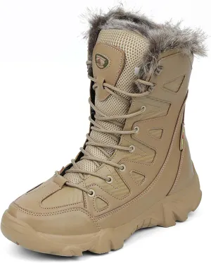 Men's Snow Boots - Tactical, Hiking, Work - Black, Size 8-9