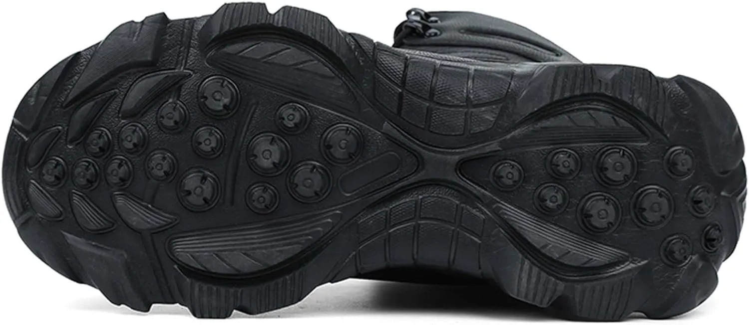 Men's Snow Boots - Tactical, Hiking, Work - Black, Size 8-9