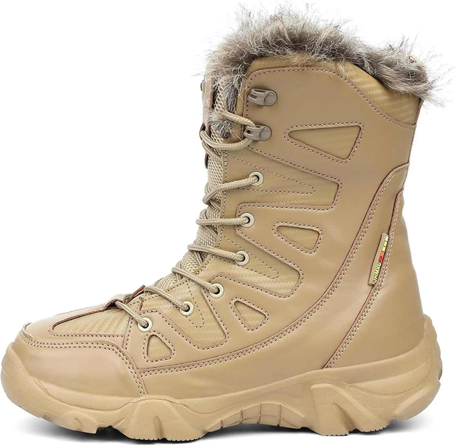 Men's Snow Boots - Tactical, Hiking, Work - Black, Size 8-9