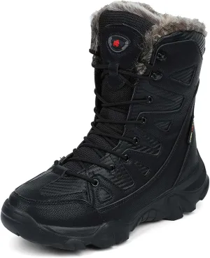 Men's Snow Boots - Tactical, Hiking, Work - Black, Size 8-9