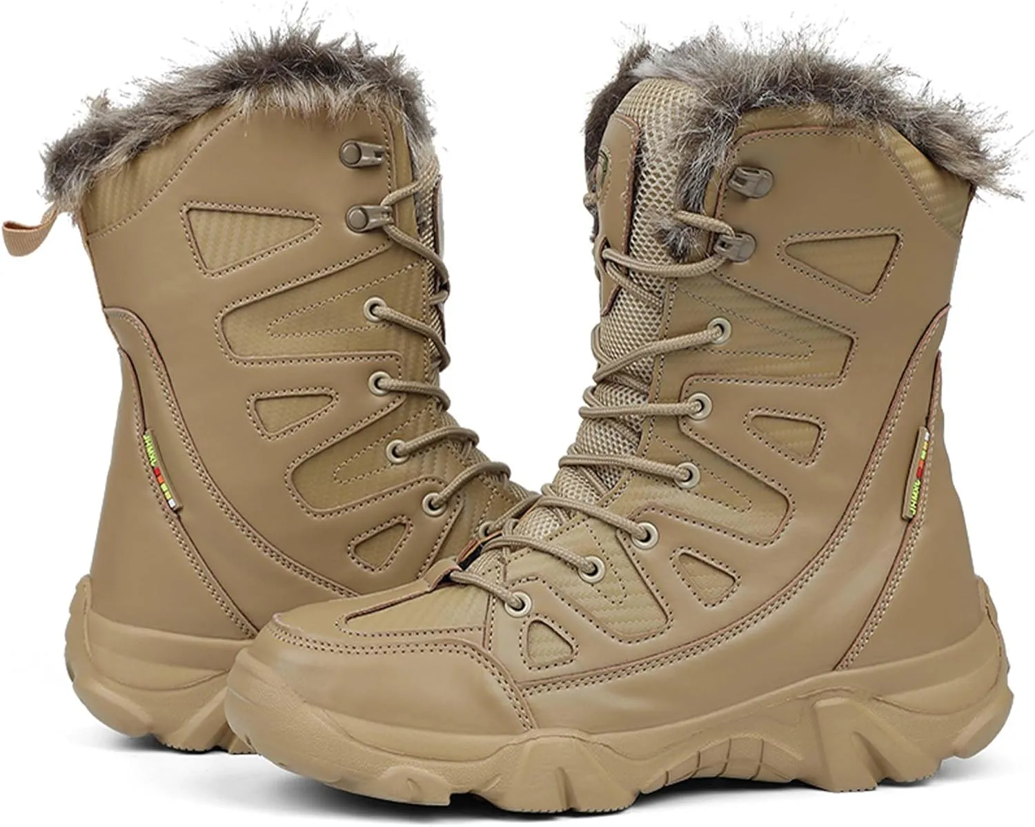 Men's Snow Boots - Tactical, Hiking, Work - Black, Size 8-9