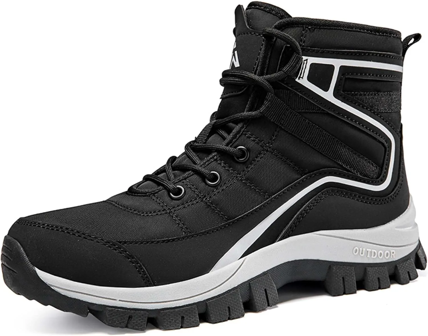 Mens Snow Boots Womens Winter Boots Waterproof Fur Lined Warm Lightweight Ankle Boots High Top Slip On Anti-Slip Casual Outdoor Shoes Booties