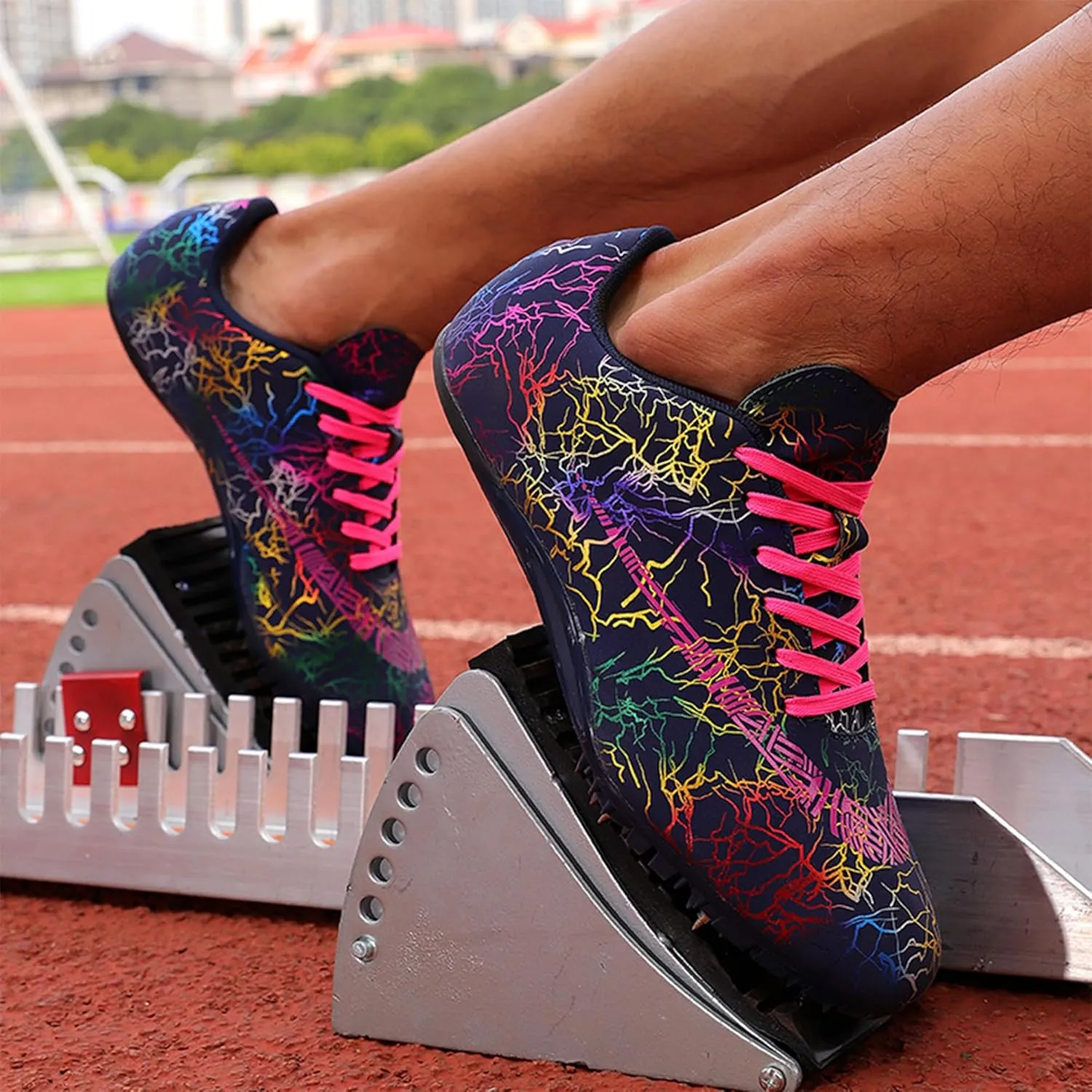 Men's Spikes Track and Field Shoes Outdoor Sprint Racing Running Jumping Traning Cleats