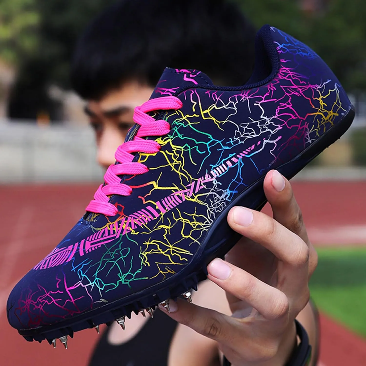 Men's Spikes Track and Field Shoes Outdoor Sprint Racing Running Jumping Traning Cleats