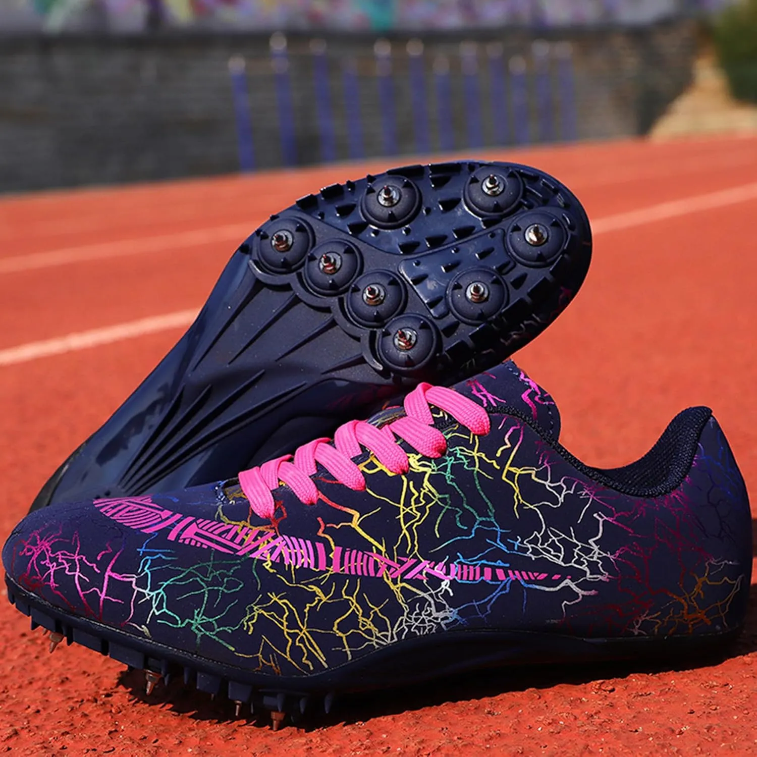 Men's Spikes Track and Field Shoes Outdoor Sprint Racing Running Jumping Traning Cleats