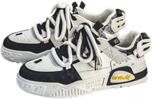 Men's Trendy Sneakers Casual Sporty Low-Top Lace-Up Shoes Non-Slip Rubber Outsole Breathable Fabric Lining for Daily Wear