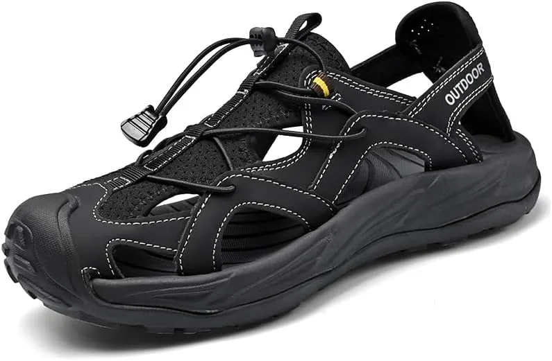 Mens Water Shoes Beach Sandals For Men Non-Slip Hiking Shoes Mens Closed Toe Sandals
