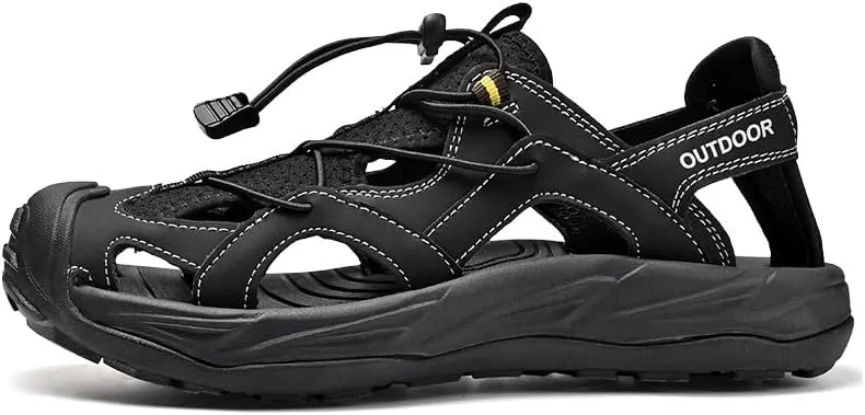 Mens Water Shoes Beach Sandals For Men Non-Slip Hiking Shoes Mens Closed Toe Sandals