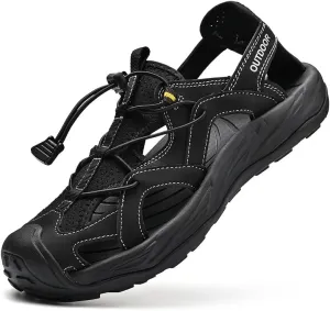 Mens Water Shoes Beach Sandals For Men Non-Slip Hiking Shoes Mens Closed Toe Sandals