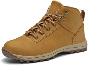 Men's Waterproof Winter Snow Boots Cold-Weather Lightweight High-Traction Grip Hiking Ankle Boots Warm Fur Lined Anti-Slip Outdoor Work Trekking Booties