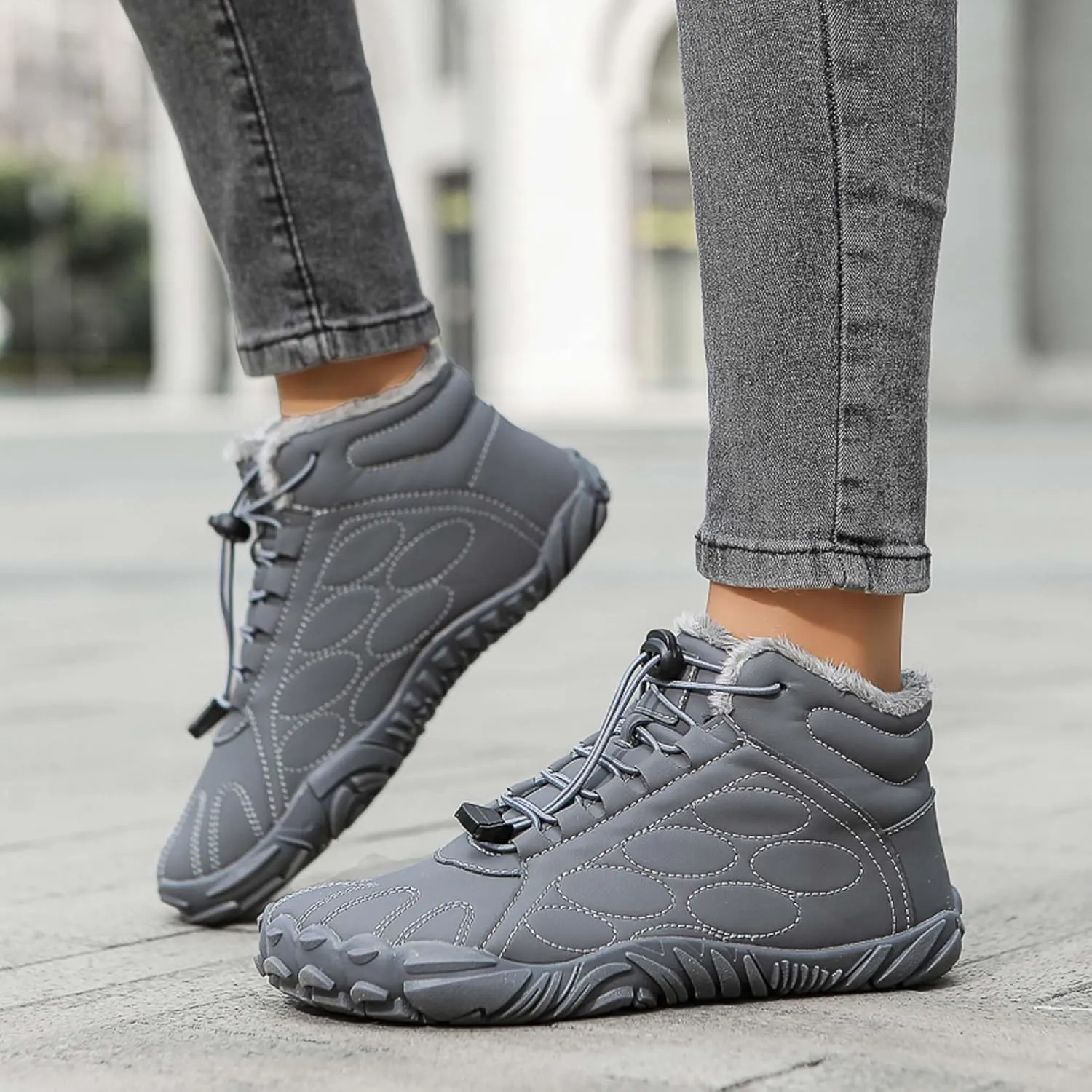 Mens Womens Snow Boots Winter Shoes Warm Fur Waterproof Anti-Slip Outdoor Casual Ankle Sneakers