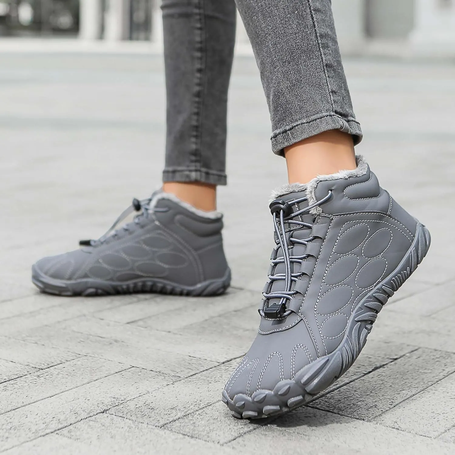 Mens Womens Snow Boots Winter Shoes Warm Fur Waterproof Anti-Slip Outdoor Casual Ankle Sneakers