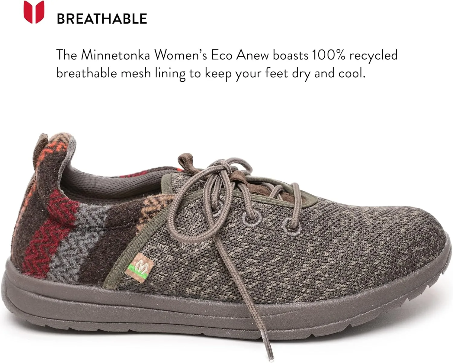 Minnetonka Womens Ecowise Anew-Knit Casual Sneakers