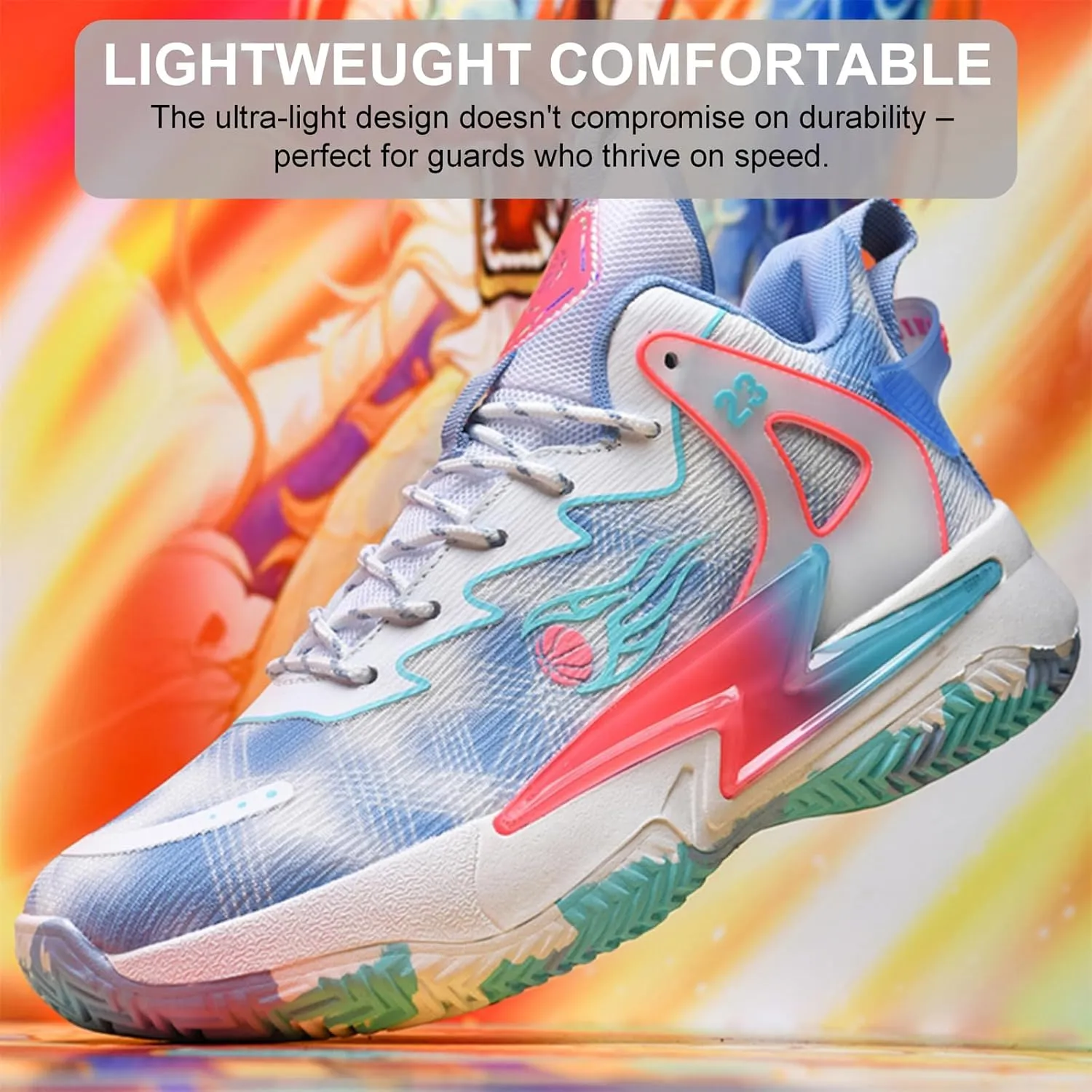 Moodeng Womens Basketball Shoes Breathable Non Slip Sports Shoes Fashion Running Sneakers Supportive Athletic Gym Shoes