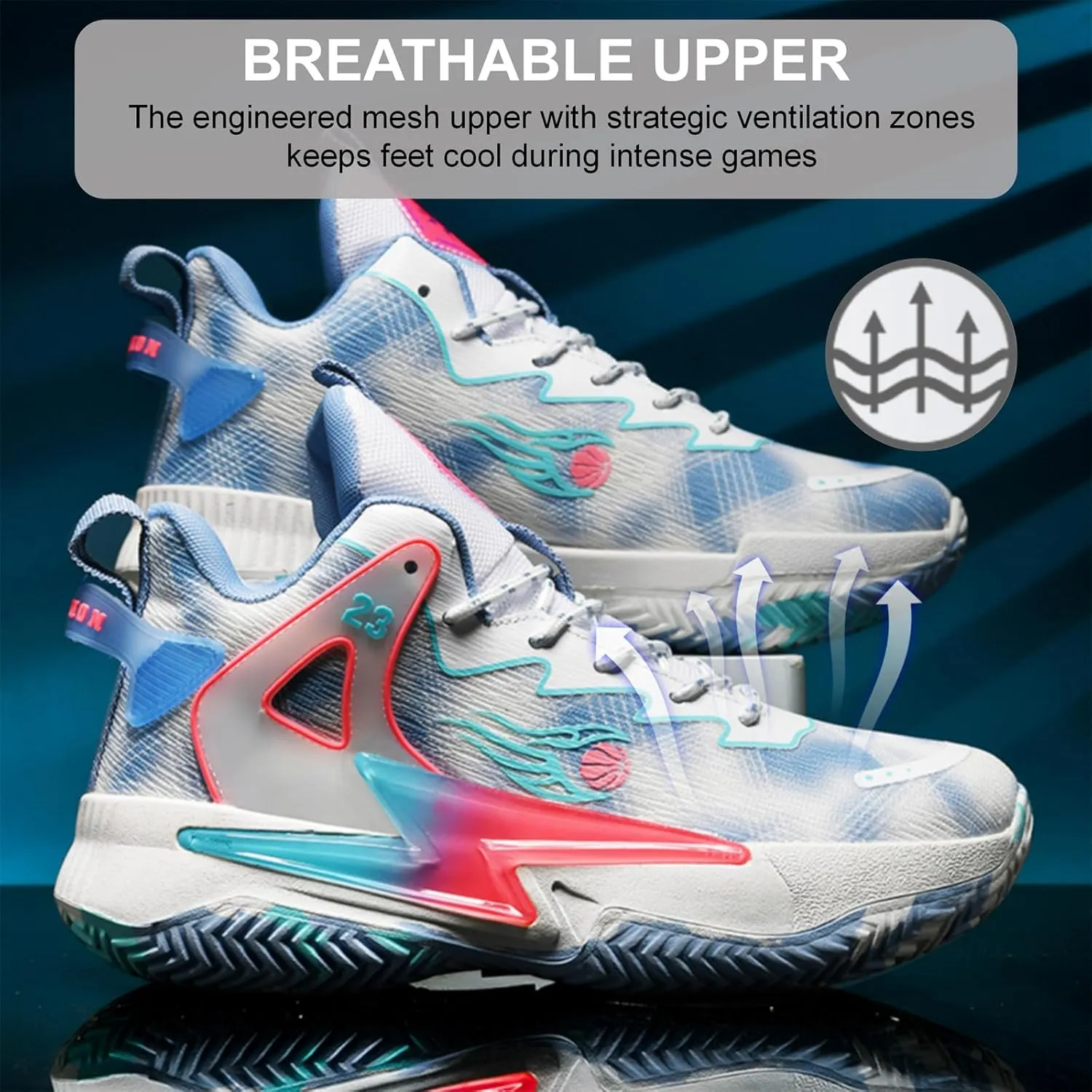 Moodeng Womens Basketball Shoes Breathable Non Slip Sports Shoes Fashion Running Sneakers Supportive Athletic Gym Shoes