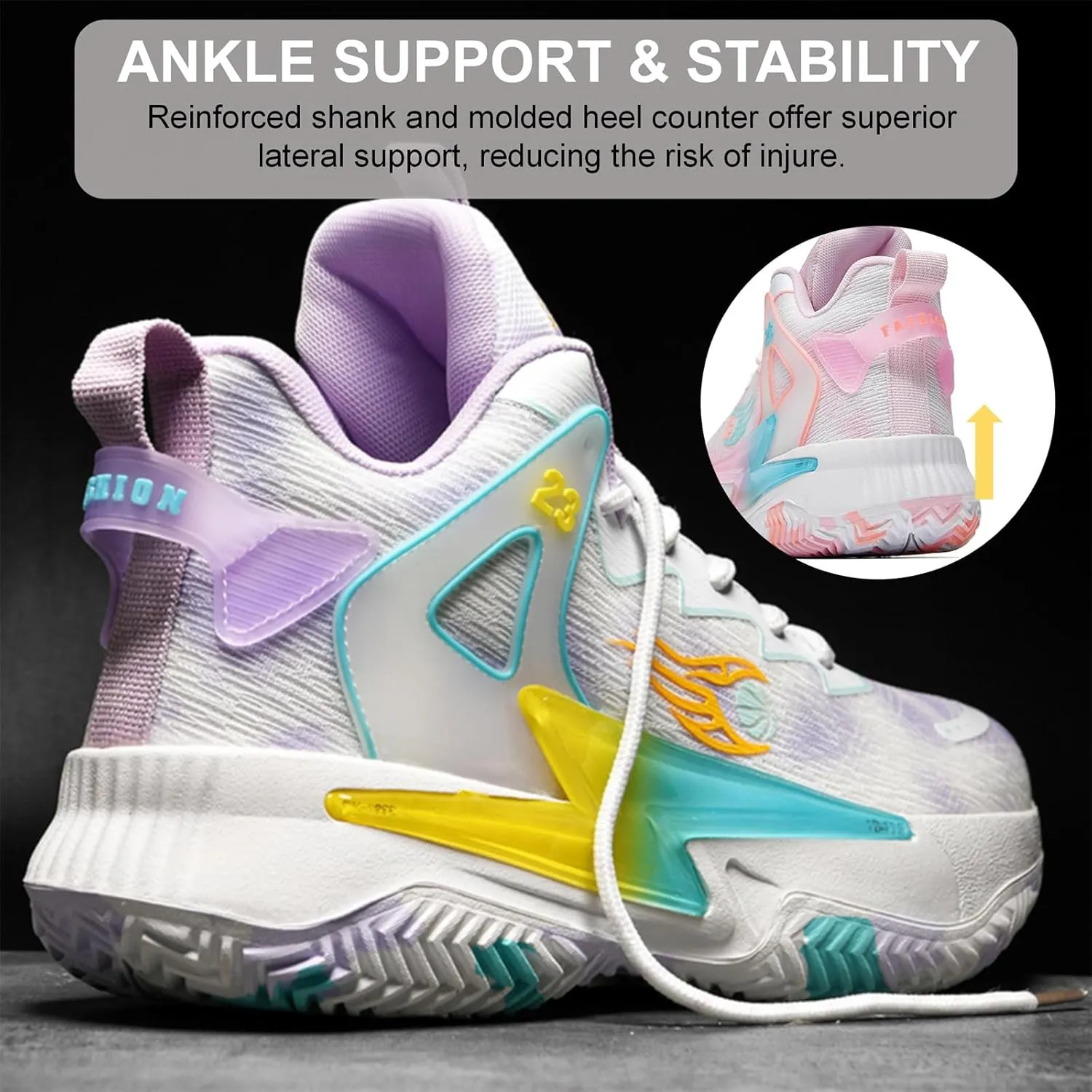 Moodeng Womens Basketball Shoes Breathable Non Slip Sports Shoes Fashion Running Sneakers Supportive Athletic Gym Shoes