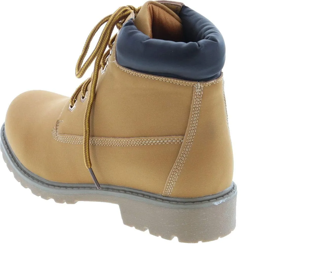 Nature Breeze Womens Terrain Leatherette Multi Color Padded Collar Hard Toe Boot - Wheat
