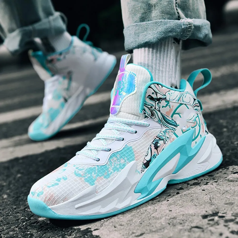 NCNDB Unisex Fashion Basketball Shoes High Top Anti Slip Sneakers Breathable Running Sports Shoes