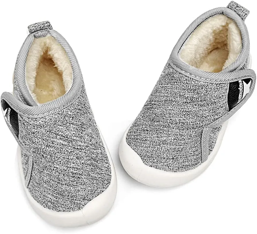 OAISNIT Baby Boys Girls Snow Boots Anti-Slip Rubber Sole Kids Winter Shoes with Warm Plush Fur Causal Slippers