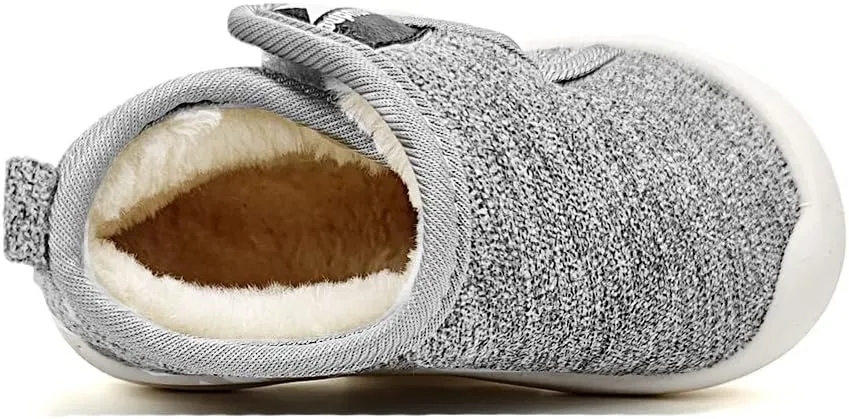OAISNIT Baby Boys Girls Snow Boots Anti-Slip Rubber Sole Kids Winter Shoes with Warm Plush Fur Causal Slippers