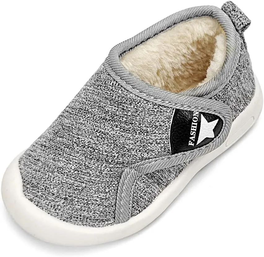 OAISNIT Baby Boys Girls Snow Boots Anti-Slip Rubber Sole Kids Winter Shoes with Warm Plush Fur Causal Slippers