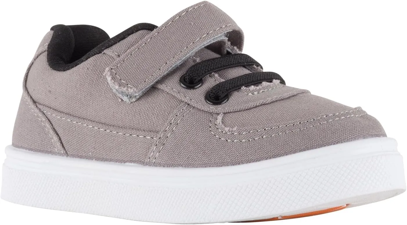 Oomphies Ethan Boys Low-Top Sneakers ?C Canvas Upper, Hook & Loop Closure, Cushioned Footbed & Durable Rubber Sole