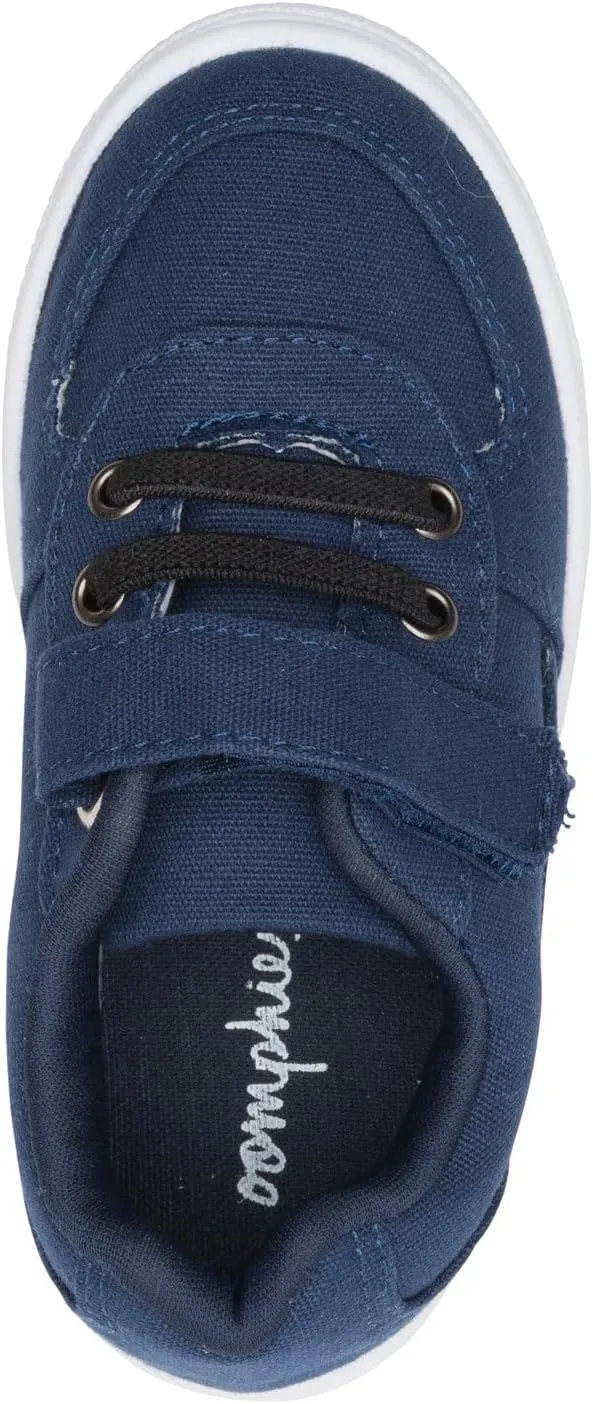 Oomphies Ethan Boys Low-Top Sneakers ?C Canvas Upper, Hook & Loop Closure, Cushioned Footbed & Durable Rubber Sole