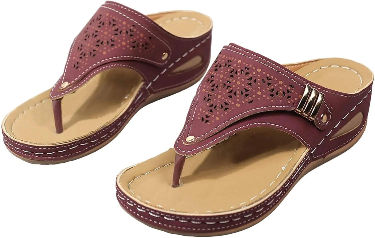 Orthopedic Sandals for Women 2025 Arch Support Summer Sandals with Wedge Heel Non-Slip Comfort Flip Flops Dressy Casual Beach Shoes for Women
