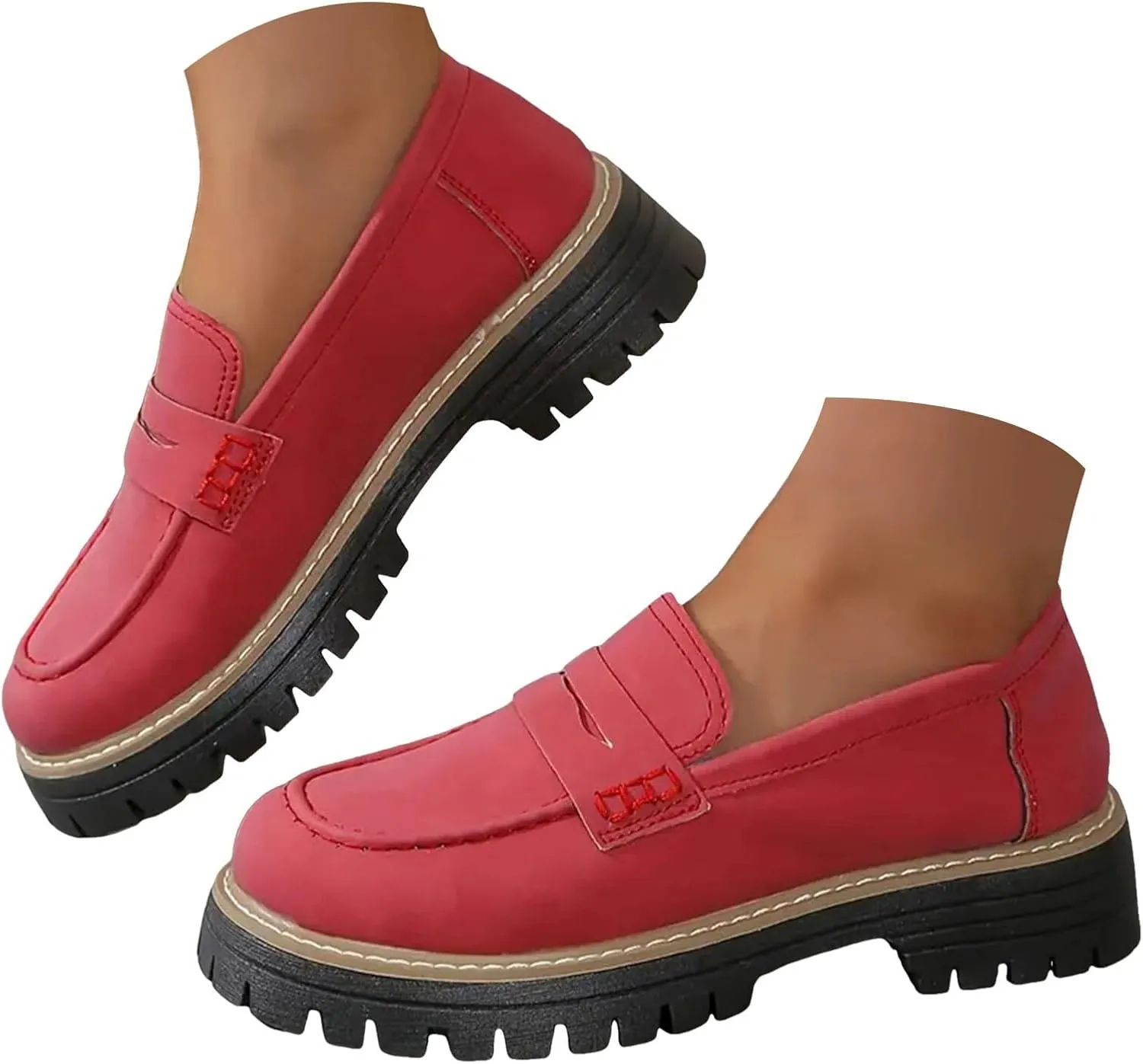 Orthoture-Orthopedic Platform Loafers Casual Comfortable Soft Womens Shoes Womens Round Toe Flat Walking Shoes