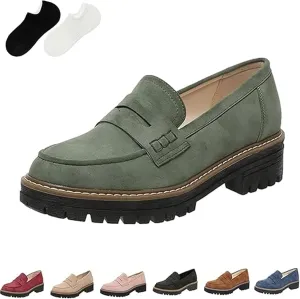 Orthoture-Orthopedic Platform Loafers, Orthoture Womens Shoes, Womens Retro Round Casual Fashion Slip On Walking Shoe