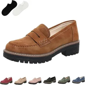 Orthoture-Orthopedic Platform Loafers, Orthoture Womens Shoes, Womens Retro Round Casual Fashion Slip On Walking Shoe