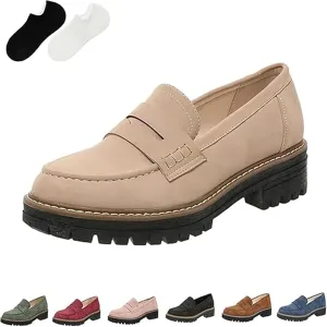 Orthoture-Orthopedic Platform Loafers, Orthoture Womens Shoes, Womens Retro Round Casual Fashion Slip On Walking Shoe