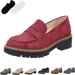 Orthoture-Orthopedic Platform Loafers, Orthoture Womens Shoes, Womens Retro Round Casual Fashion Slip On Walking Shoe