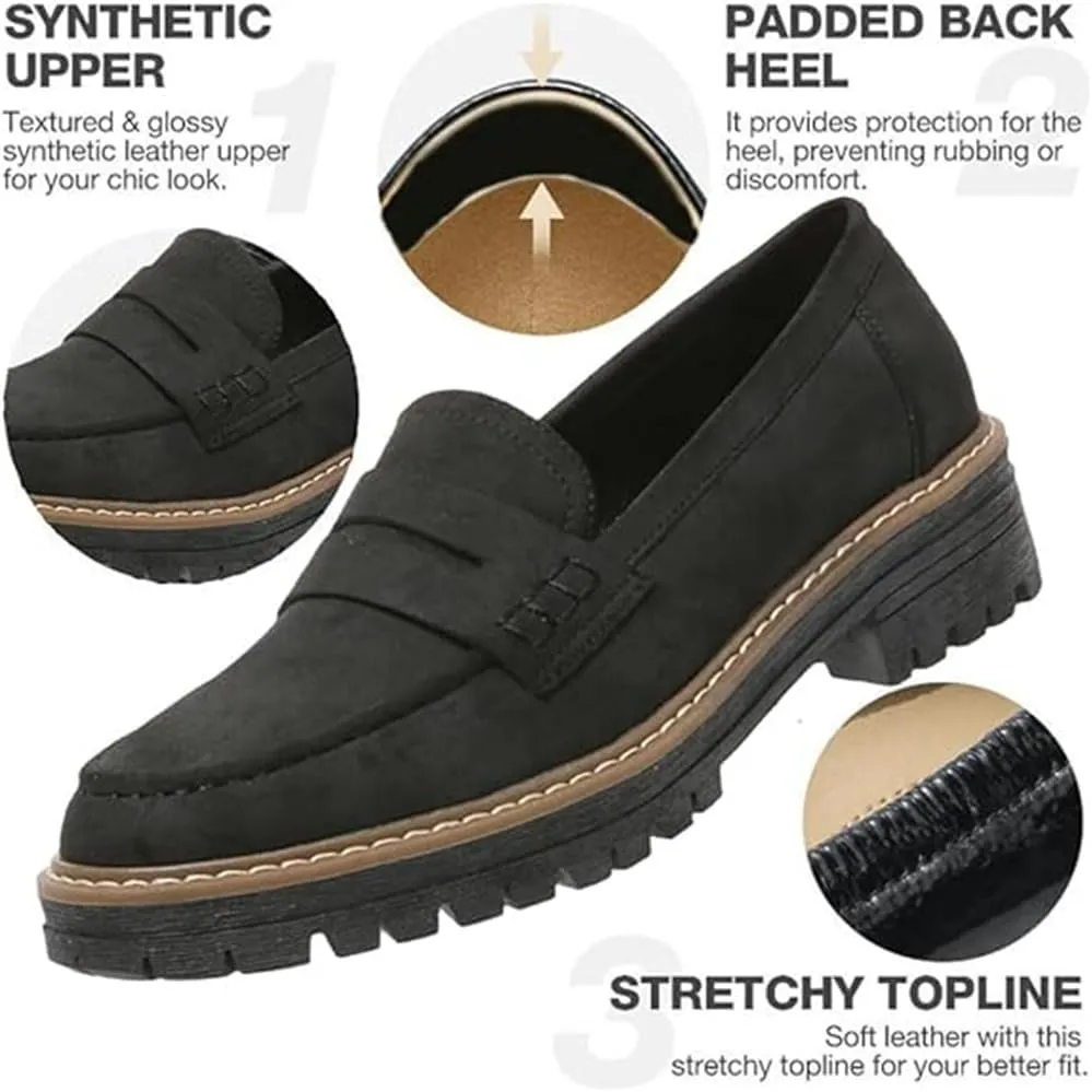 Orthoture-Orthopedic Platform Loafers, Orthoture Womens Shoes, Womens Retro Round Casual Fashion Slip On Walking Shoe