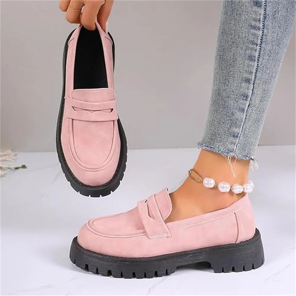 Orthoture-Orthopedic Platform Loafers, Orthoture Womens Shoes, Womens Retro Round Casual Fashion Slip On Walking Shoe